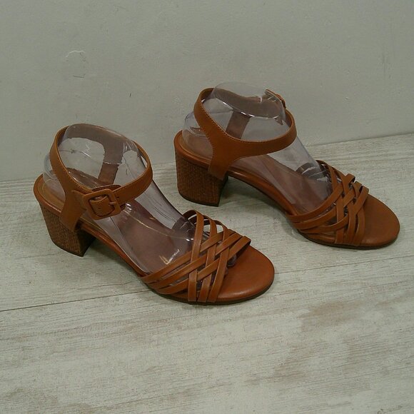 Vionic Peony Casual Comfort Leather Woven Chunky Sandals Size 10 - Picture 2 of 12